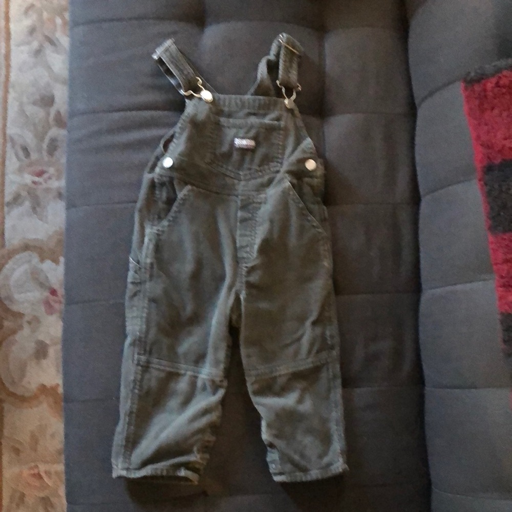 Toddler Kids Gray Corduroy Oshkosh B’gosh Overalls 3T